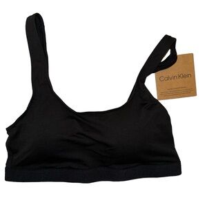 CALVIN KLEIN LADIES LIGHTLY LINED BRALETTE PLUSH EMBOSSED LOGO BAND FOR COMFORT